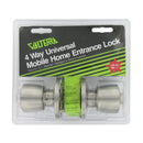 L32CS010 Door Lock Entrance Knob x Knob Stainless Steel Camper RV Travel Trailer