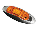 Trailer Light Amber Light/Chrome Bezel/Clear Lens RV Camper Travel Trailer