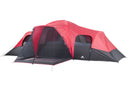 10-Person Family Camping Tent, Red/Black/Warm Gray