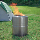 15" Stainless Steel Collapsible Smokeless Wood-Burning Camp Fire Pit with Bag
