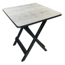 19-inch Folding Camp Side Table, Plastic, Gray Wood Grain