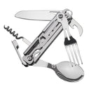 2-Piece Stainless Steel Camping Cutlery Set with Carrying Pouch