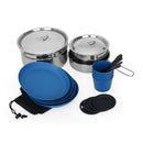 22-Piece Non-Stick Camping Mess Kit with Mesh Bag