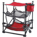 3-Shelf Portable Camping Table with Swivel Cupholder, Red