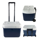30 qt 42-Can Hard-Sided Wheeled Cooler, Blue