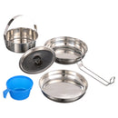 5-Piece Stainless Steel, Aluminum, and Plastic Space-Saving Cookware Camping