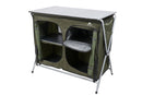 Aluminum Roll-Top Portable Camping Table with Deluxe Cupboard, Green