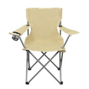 Quad Folding Camp Chair with Mesh Cup Holder, Gold