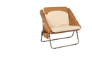 Foldable Camping Chair with Detachable Padded Seat, Brown and Beige, Adult