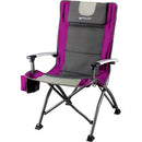 Folding High-Back Camping Chair with Cupholder, Pink