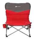 Heated Butterfly-Style Camping Chair with Cup Holder, Red