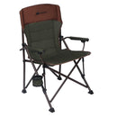Heavy Duty Hard Arm Camp Chair, Adjustable Cupholder, Tensioned Seat Fabric