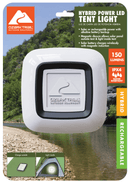 Hybrid Power/Solar LED Tent Light, 150 Lumens, Light Sensing Nightlight, IPX4