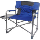 XXL Folding Director Chair with Side Table, Blue