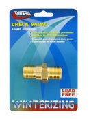 P23415LFVP Check Valve 1/2" Brass MPT x MPT Carded Camper RV Travel Trailer