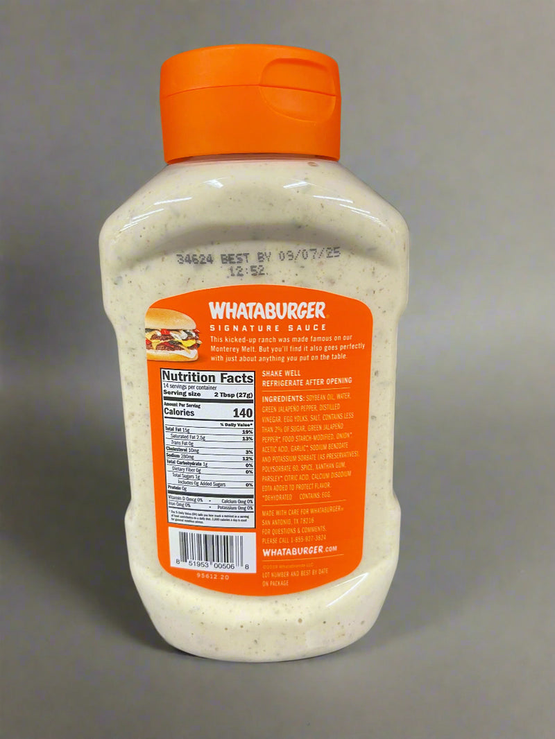 2 BOTTLES Whataburger Jalapeno Spicy Ranch 14.5 oz Monterey Melt