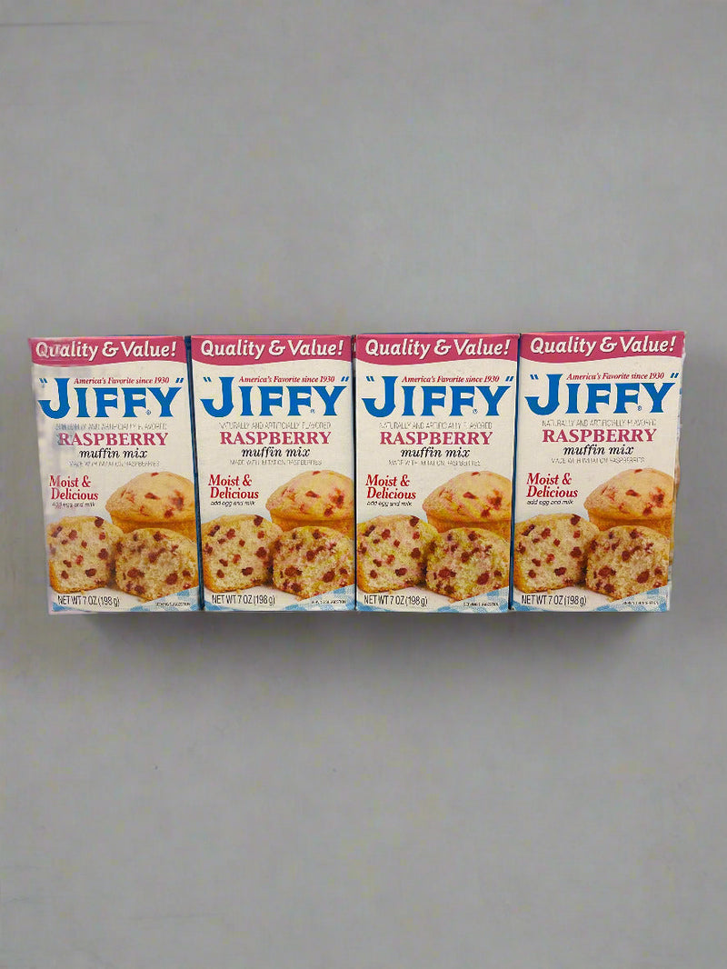 4 Boxes America's Favorite Jiffy Raspberry Muffin Mix 7 Oz Sweet