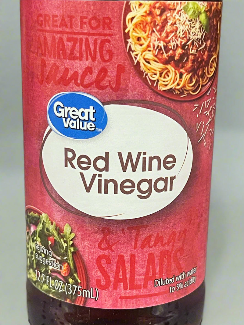 2 Bottles Great Value Red Wine Vinegar 12.7 fl oz Salad Marinade