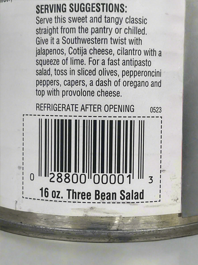 4 Hanover Premium Three Beans Salad 16 oz Can Green Kidney Wax Beans