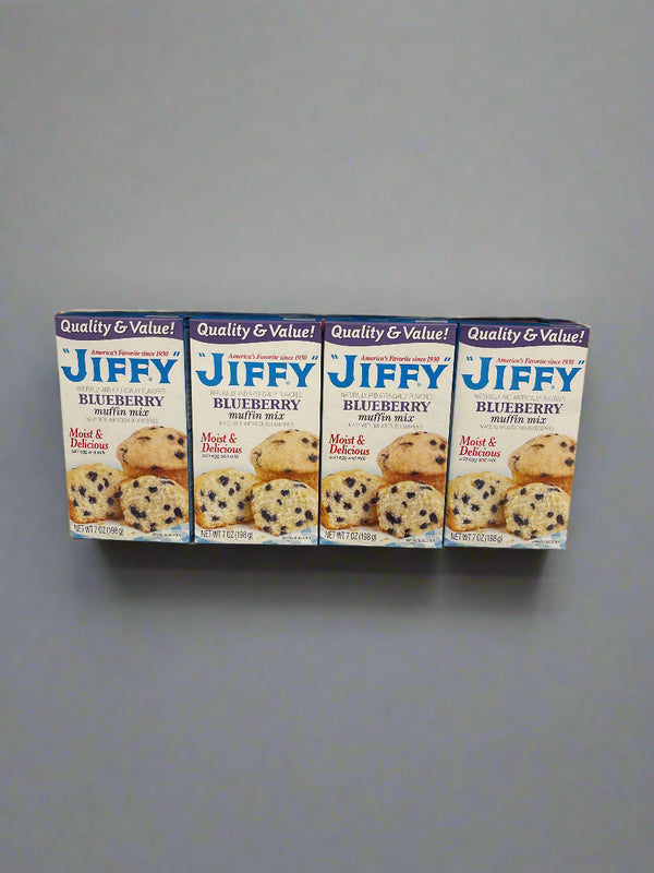 4 Boxes America's Favorite Jiffy Blueberry Muffin Mix 7 Oz Sweet
