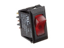 Switch 125 Volt AC 0.550" x 1.125" Cutout Red Illuminated Light Black RV Camper