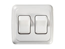 Switch On-Off Double 1-5/8" x 2-7/16" Cutout White RV Camper Travel Trailer