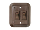 Switch On-Off Wall Plate Switch Double 3.53" x 3" Brown RV Camper Travel Trailer