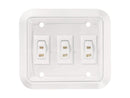 Switch On-Off Wall Plate Switch Triple White 3.53" x 4" RV Camper Travel Trailer