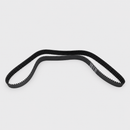 Single black toothed engine timing belt in a folded continuous loop