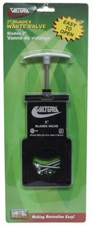 T1002VPM Waste Valve Body 2" Metal Handle Carded Camper RV Travel Trailer