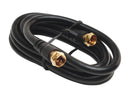 Coaxial Cable RG-59 With Gold/Screw-On Connectors 6' Black RV Camper Trailer