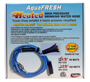 W01-5315 Heated Water Hose 1/2 x 15' Blue NSF Approved Camper RV Travel Trailer