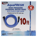 W01-8120 Drinking Water Hose 1/2" x 10' Blue Not Heated Camper RV Travel Trailer