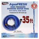 W01-9420 Blue Drinking Water Hose w/ Metal Hose Saver Camper RV Travel Trailer