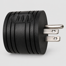 Power cord adapter — side angle on light gray background