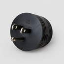 Power cord adapter — plug end on light gray background
