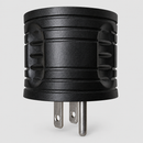 Power cord adapter — side profile on light gray background