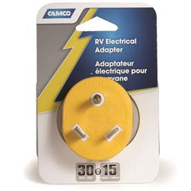 REVERSE 30 amp/ 110v power cord adapter for Camper Travel Trailer Pop Up RV Plug-0