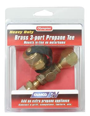 Propane 3 Port Supply Regulator Brass Tee Trailer Camper RV Motorhome LP Gas-20585