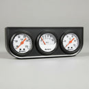 SunPro 1½” triple white face gauge set hot rat rod V8 Mopar Chevy Ford Dodge-0
