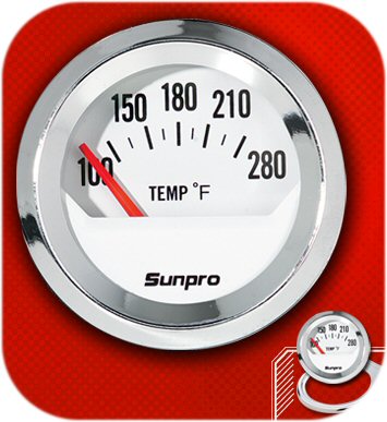 SunPro 2" electrical water oil temperature gauge 12V Filter radiator Water Pump-0