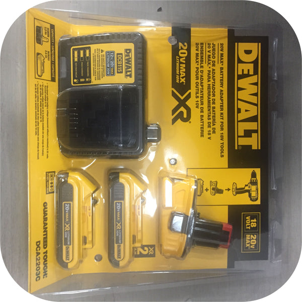Dewalt DCA2203C 18v to 20v Battery Combo Adapter Kit Tool Charger Drill Saw Lite-0
