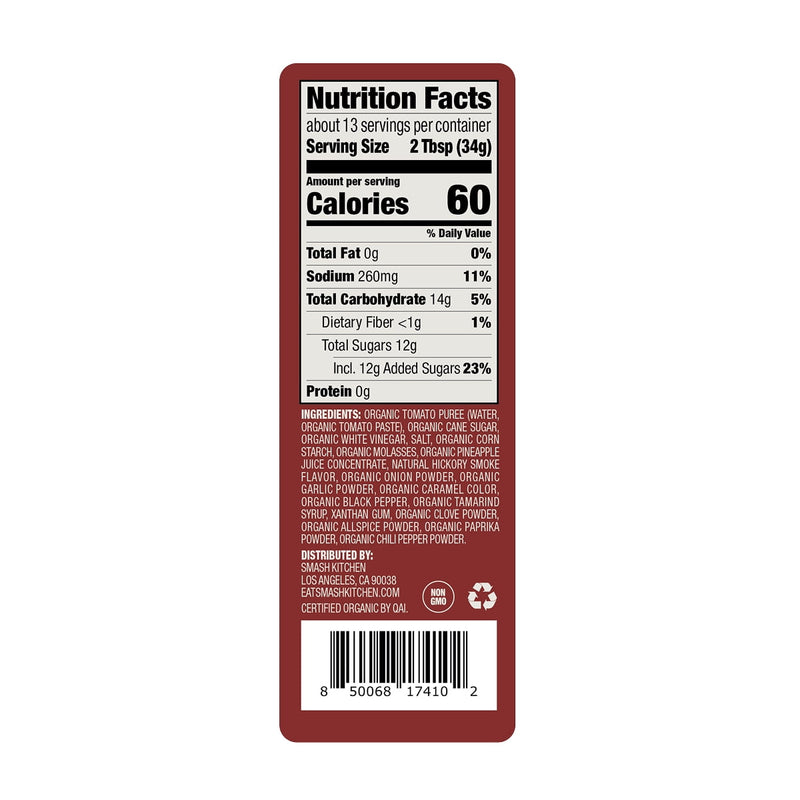 2 BOTTLES Organic Smash Kitchen American Style BBQ Sauce 15 oz Barbecue