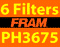 6 FRAM Oil Filters GMC Denali Yukon Sierra Envoy Canyon-470