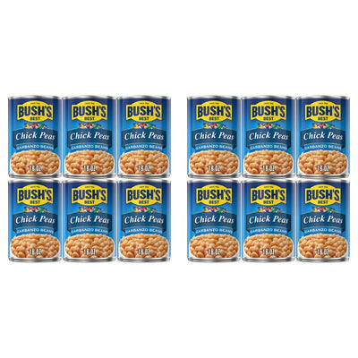 12 cans (2 x 6 pk) Bush's Best Garbanzo Beans 16 oz