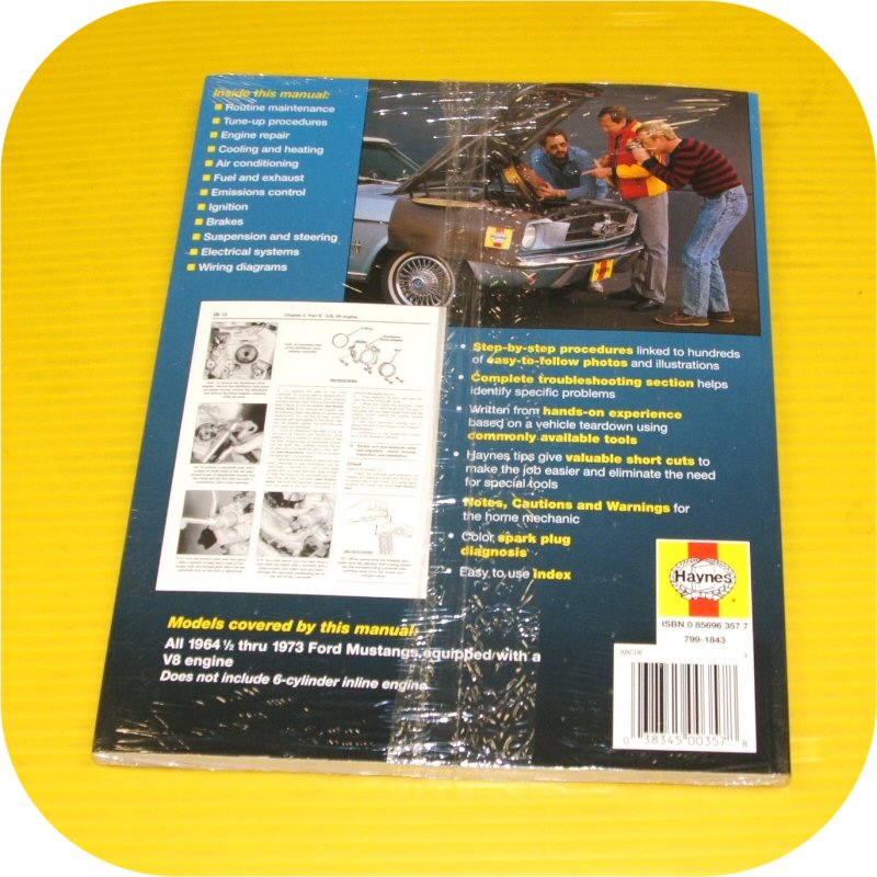 Repair Manual Book Ford Mustang 64-73 289 Shelby MACH 1-11496