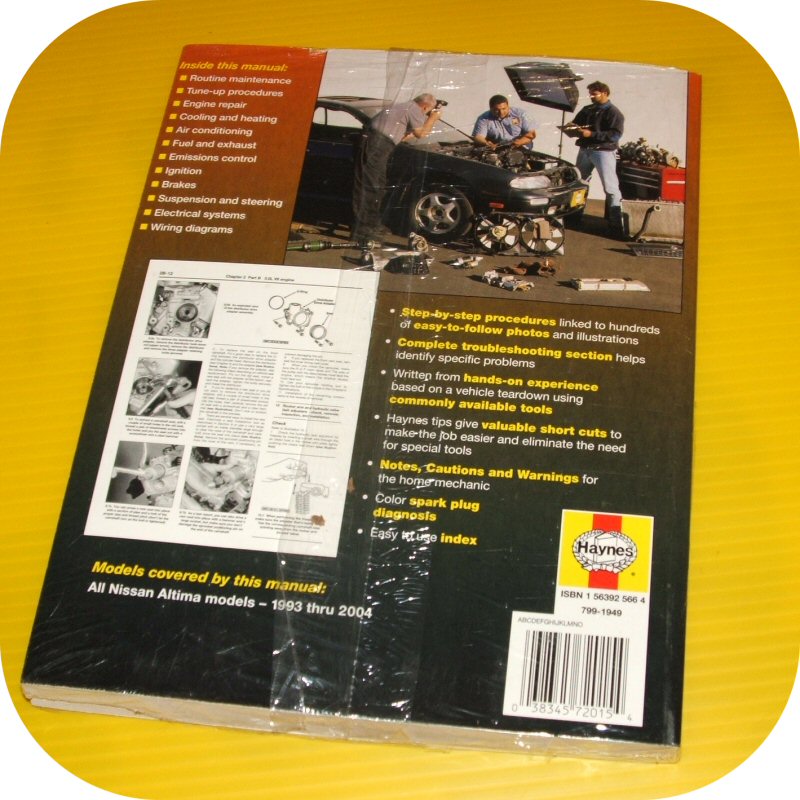 Repair Manual Book for Nissan Altima 93-01 KA24DE SE XE-11364