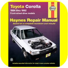 Repair Manual Book Toyota Corolla 84-92 Owners FWD 4AFE-0