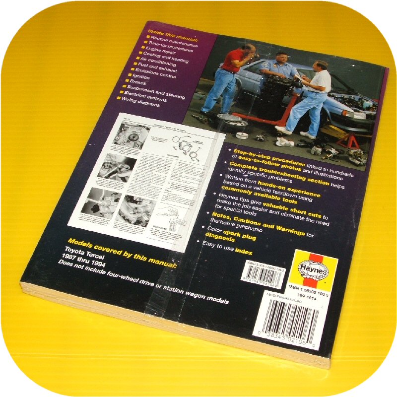 Repair Manual Book Toyota Tercel 87-94 Owners 3EE EZ-10847