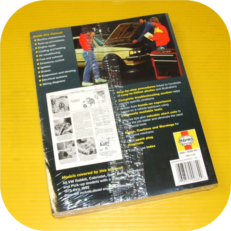 Repair Manual Book VW Rabbit Jetta Scirocco GAS Owners-10691